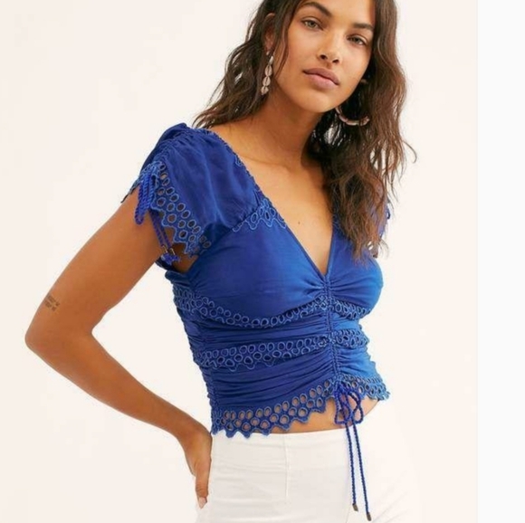 Free people Cecilia corset crop top blouse lilac berry - Picture 12 of 15